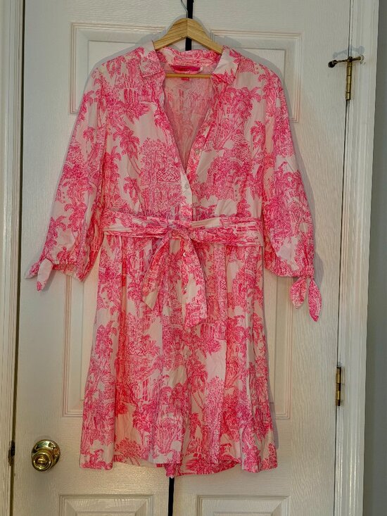 Lilly Pulitzer Dresses & Skirts - Lilly Pulitzer Amrita Cotton Shirtdress in Palm Beach Anniversary Toile